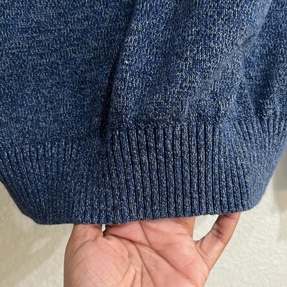 Weatherproof Vintage Mens 1/4 Button Up Mock Neck Sweater e Size L Blue - Picture 10 of 10